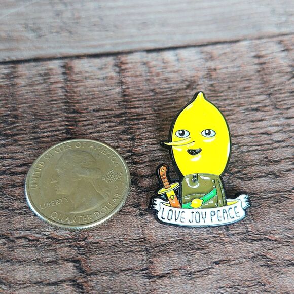 Adventure Time Pin Lemon Grab Love Joy Peace - Picture 3 of 3